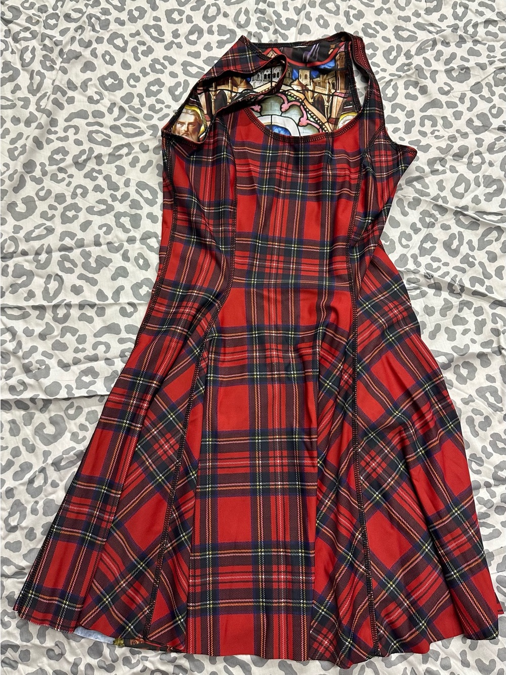 BlackMilk Clothing Cathedral vs Red Tartan Inside Out dress size medium